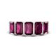 1 - Brianna 3.75 ctw Emerald Shape Rhodolite Garnet (6X4 mm) Five Stone Wedding Band 