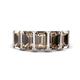 1 - Brianna 2.75 ctw Emerald Shape Smoky Quartz (6X4 mm) Five Stone Wedding Band 