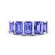 1 - Brianna 3.00 ctw Emerald Shape Tanzanite (6X4 mm) Five Stone Wedding Band 