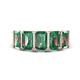 1 - Brianna 4.05 ctw Emerald Shape Created Alexandrite (6X4 mm) Five Stone Wedding Band 