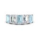 1 - Brianna 2.90 ctw Emerald Shape Aquamarine and Lab Grown Diamonds (6x4 mm) Five Stone Wedding Band 
