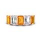 1 - Brianna 3.05 ctw Emerald Shape Citrine and Lab Grown Diamonds (6x4 mm) Five Stone Wedding Band 
