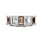 1 - Brianna 3.05 ctw Emerald Shape Smoky Quartz and Lab Grown Diamonds (6x4 mm) Five Stone Wedding Band 