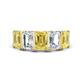 1 - Brianna 3.20 ctw Emerald Shape Yellow Sapphire and Lab Grown Diamonds (6x4 mm) Five Stone Wedding Band 