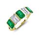 3 - Brianna 2.90 ctw Emerald Shape Emerald and Lab Grown Diamonds (6x4 mm) Five Stone Wedding Band 