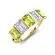 3 - Brianna 3.50 ctw Emerald Shape Peridot and Lab Grown Diamonds (6x4 mm) Five Stone Wedding Band 