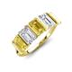 3 - Brianna 3.20 ctw Emerald Shape Yellow Sapphire and Lab Grown Diamonds (6x4 mm) Five Stone Wedding Band 
