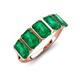 3 - Brianna 2.50 ctw Emerald Shape (6X4 mm) Emerald  Five Stone Wedding Band 