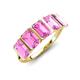 3 - Brianna 3.00 ctw Emerald Shape Pink Sapphire (6X4 mm) Five Stone Wedding Band 