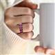 2 - Brianna 3.75 ctw Emerald Shape Rhodolite Garnet (6X4 mm) Five Stone Wedding Band 