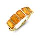 3 - Brianna 2.75 ctw Emerald Shape Citrine (6X4 mm) Five Stone Wedding Band 