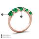 4 - Brianna 2.50 ctw Emerald Shape (6X4 mm) Emerald  Five Stone Wedding Band 