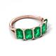 5 - Brianna 2.50 ctw Emerald Shape (6X4 mm) Emerald  Five Stone Wedding Band 