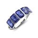 3 - Brianna 2.75 ctw Emerald Shape Iolite (6X4 mm) Five Stone Wedding Band 