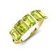 3 - Brianna 3.50 ctw Emerald Shape Peridot (6X4 mm) Five Stone Wedding Band 