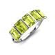 3 - Brianna 3.50 ctw Emerald Shape Peridot (6X4 mm) Five Stone Wedding Band 
