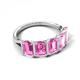 5 - Brianna 3.00 ctw Emerald Shape Pink Sapphire (6X4 mm) Five Stone Wedding Band 