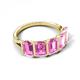 5 - Brianna 3.00 ctw Emerald Shape Pink Sapphire (6X4 mm) Five Stone Wedding Band 
