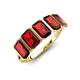 3 - Brianna 3.90 ctw Emerald Shape Red Garnet (6X4 mm) Five Stone Wedding Band 