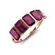 3 - Brianna 3.75 ctw Emerald Shape Rhodolite Garnet (6X4 mm) Five Stone Wedding Band 