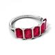 5 - Brianna 3.00 ctw Emerald Shape Ruby (6X4 mm) Five Stone Wedding Band 