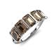 3 - Brianna 2.75 ctw Emerald Shape Smoky Quartz (6X4 mm) Five Stone Wedding Band 