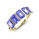 3 - Brianna 3.00 ctw Emerald Shape Tanzanite (6X4 mm) Five Stone Wedding Band 