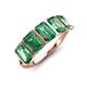 3 - Brianna 4.05 ctw Emerald Shape Created Alexandrite (6X4 mm) Five Stone Wedding Band 