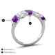 4 - Brianna 3.20 ctw Emerald Shape Amethyst and Lab Grown Diamonds (6x4 mm) Five Stone Wedding Band 