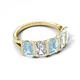 5 - Brianna 2.90 ctw Emerald Shape Aquamarine and Lab Grown Diamonds (6x4 mm) Five Stone Wedding Band 