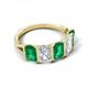 5 - Brianna 2.90 ctw Emerald Shape Emerald and Lab Grown Diamonds (6x4 mm) Five Stone Wedding Band 