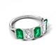 5 - Brianna 2.90 ctw Emerald Shape Emerald and Lab Grown Diamonds (6x4 mm) Five Stone Wedding Band 