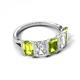 5 - Brianna 3.50 ctw Emerald Shape Peridot and Lab Grown Diamonds (6x4 mm) Five Stone Wedding Band 