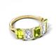 5 - Brianna 3.50 ctw Emerald Shape Peridot and Lab Grown Diamonds (6x4 mm) Five Stone Wedding Band 