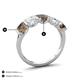 4 - Brianna 3.05 ctw Emerald Shape Smoky Quartz and Lab Grown Diamonds (6x4 mm) Five Stone Wedding Band 