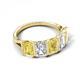 5 - Brianna 3.20 ctw Emerald Shape Yellow Sapphire and Lab Grown Diamonds (6x4 mm) Five Stone Wedding Band 
