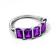 5 - Brianna 3.00 ctw Emerald Shape Amethyst (6X4 mm) Five Stone Wedding Band 