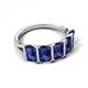 5 - Brianna 2.75 ctw Emerald Shape Iolite (6X4 mm) Five Stone Wedding Band 