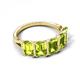 5 - Brianna 3.50 ctw Emerald Shape Peridot (6X4 mm) Five Stone Wedding Band 