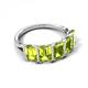 5 - Brianna 3.50 ctw Emerald Shape Peridot (6X4 mm) Five Stone Wedding Band 