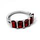 5 - Brianna 3.90 ctw Emerald Shape Red Garnet (6X4 mm) Five Stone Wedding Band 