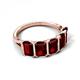 5 - Brianna 3.90 ctw Emerald Shape Red Garnet (6X4 mm) Five Stone Wedding Band 