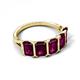 5 - Brianna 3.75 ctw Emerald Shape Rhodolite Garnet (6X4 mm) Five Stone Wedding Band 