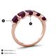 4 - Brianna 3.75 ctw Emerald Shape Rhodolite Garnet (6X4 mm) Five Stone Wedding Band 