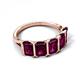 5 - Brianna 3.75 ctw Emerald Shape Rhodolite Garnet (6X4 mm) Five Stone Wedding Band 