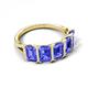 5 - Brianna 3.00 ctw Emerald Shape Tanzanite (6X4 mm) Five Stone Wedding Band 