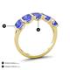 4 - Brianna 3.00 ctw Emerald Shape Tanzanite (6X4 mm) Five Stone Wedding Band 