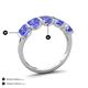 4 - Brianna 3.00 ctw Emerald Shape Tanzanite (6X4 mm) Five Stone Wedding Band 