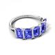 5 - Brianna 3.00 ctw Emerald Shape Tanzanite (6X4 mm) Five Stone Wedding Band 