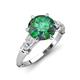 3 - Iyana 2.43 ctw Created Alexandrite (8.00 mm) accented Natural Diamonds Engagement Ring 